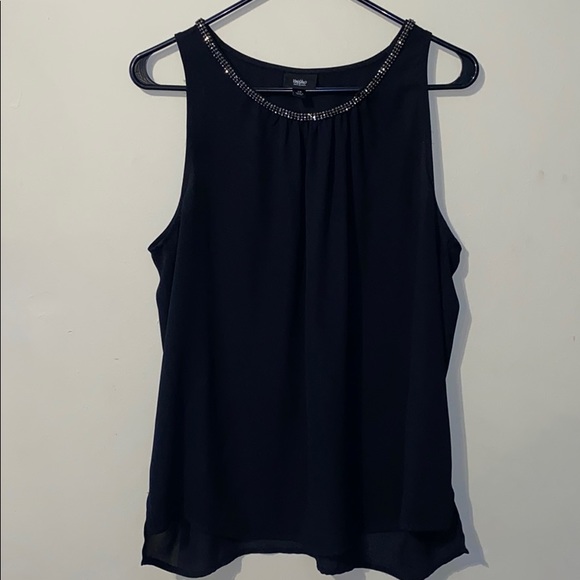 Tops - Black Rhinestone Tank